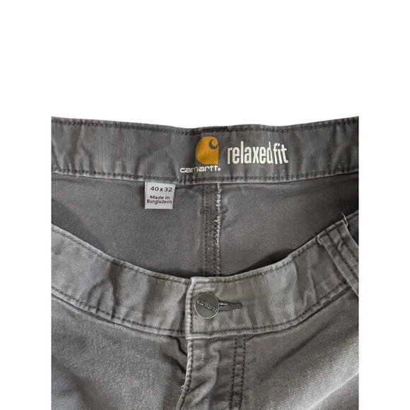 Carhartt Pants Mens 40 x 32 Gray Relaxed Fit Canvas Flex Stretch 102291-039 - Picture 3 of 7